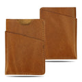 Double Sided ID Card Holders Crazy Horse Leather Custom Gift Card Holder