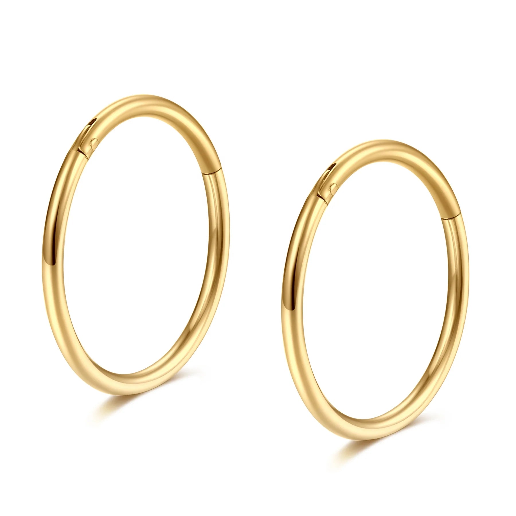 Gold Hinged 20g 18g 16g Nose Rings Hoops Septum Ring Clicker Cartilage Helix Hoop Earrings 6-16mm