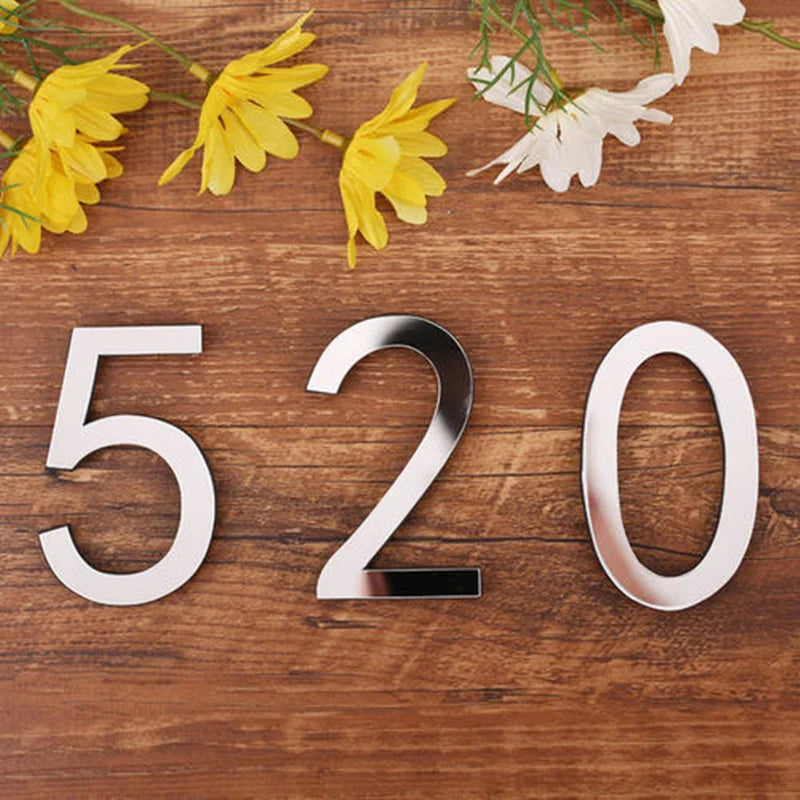 Modern Hotel Decorative Wall Door Plate Metal Sign 383mm Polished Stainless Steel Digital Floor and House Number