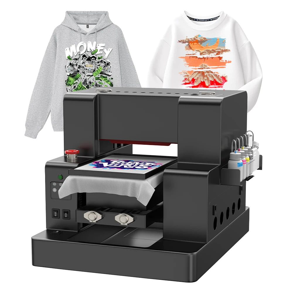 Easy to Operate A4 DTG Inkjet Printer Directly to Print for Dark  Light T-shirt with Rip Software for Epson L805 Head