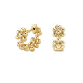 LOZRUNVE Fashionable China Jewelry 18K Gold Plated Cubic Daisy Zirconia Bead Hoop Earring 925 Sterling Silver