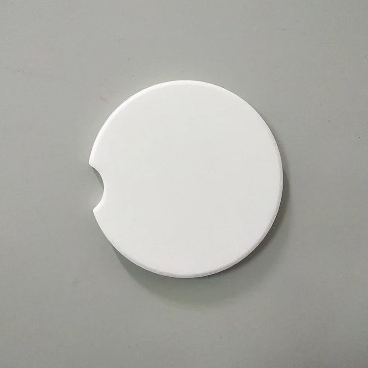Custom Eco-Friendly Sublimation Ceramic Car Coasters 6.5cm Round Car Cup Coaster Water Absorbent Coaster