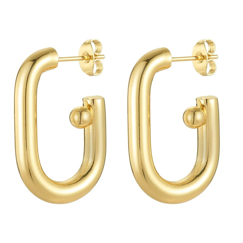 Trending Korean Pvd Personalized Jewelry Titanium Stainless Steel Antitarnish Hypoallergenic Earrings for Birthday Party Gift