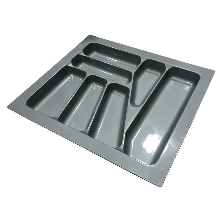 Large 530*480*50mm Grey Plastic Rack Holder Organizer Utensil Storage Cutlery Tray Divider for Kitchen Islands & Carts