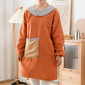 Korean Version Anti-Pollution Cute Long-Sleeved Apron Kitchen Coffee Shop Kindergarten Work Clothes for Adult Women Men Waist