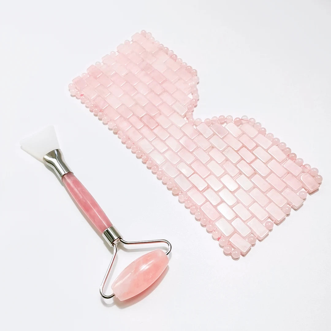 DIY Wholesale Natural Crystal Cooling Sleep Rose Quartz Facial Jade Stone Eye Mask