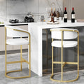 Modern White Leather High Counter Bar Chair with Backrest Newly Fashion Nordic Dining and School Application for Home and Mall