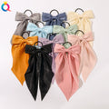 QIYUE Korea Simple Hair Tie With Solid Color Velvet Ribbon New Fashion Hair Clip Hair Accessories With Streamers