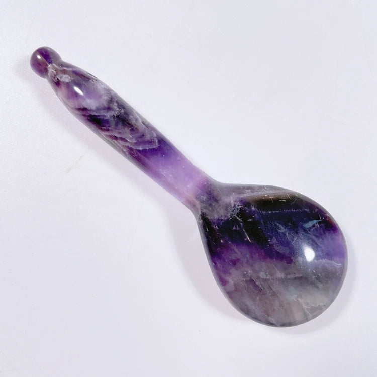 Huiying Natural crystal scraping board spoon facial guasha amethyst