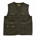 Multi Pockets Men's Waistcoat Outdoor Polyester Cotton Utility Vest Hunting Camping Fishing Journalist Vest