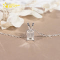 1.0CT 18K White Gold Emerald Cut Lab Grown Diamond Necklace Jewelry Lab Diamond Necklace Women