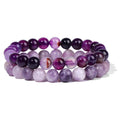 2pcs/set Women Natural Stone Bracelet Set Gemstone Agates 8mm Beads Bangle Turquois Crystal Beads Bracelet