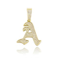 Duyizhao Capital Ancient Classic 26 English Letters Old Font Charm Pendant Full Zircon Hip Hop Chains and Pendants