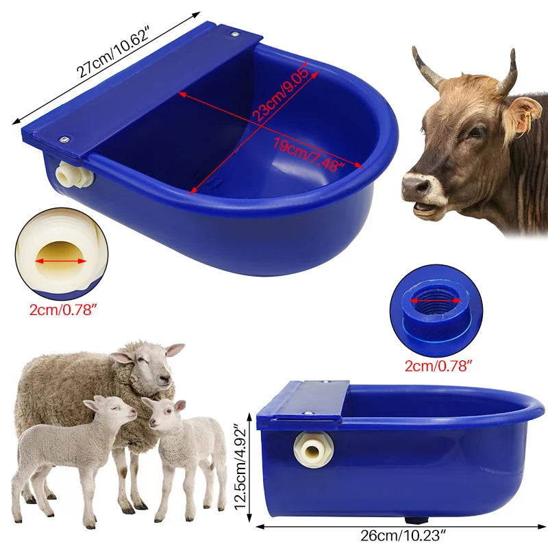 Animal Drinkers Automatic Cattle Water Trough Plastic Horse Dog Water Drinking Bowls Blue Cattle Drinker