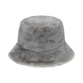 Women's Winter Bucket Hat Vintage Cloche Hats Warm Faux Fur Wool Outdoor Fisherman Cap