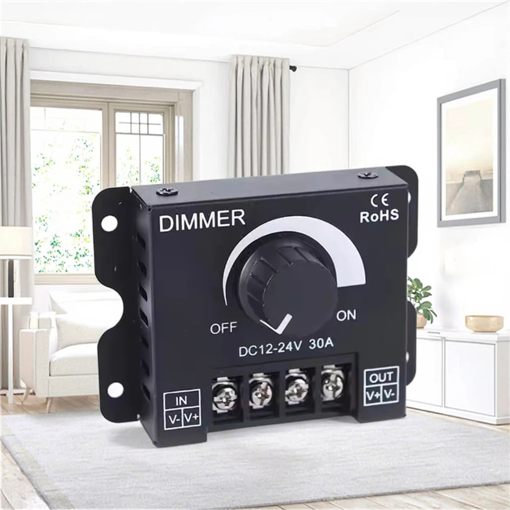 SXZM High Power Manual Switch Dimmer 30A Single Color COB SMD Strip Light 12V/24V LED Dimmer Mono Dimming Brightness Adjustment