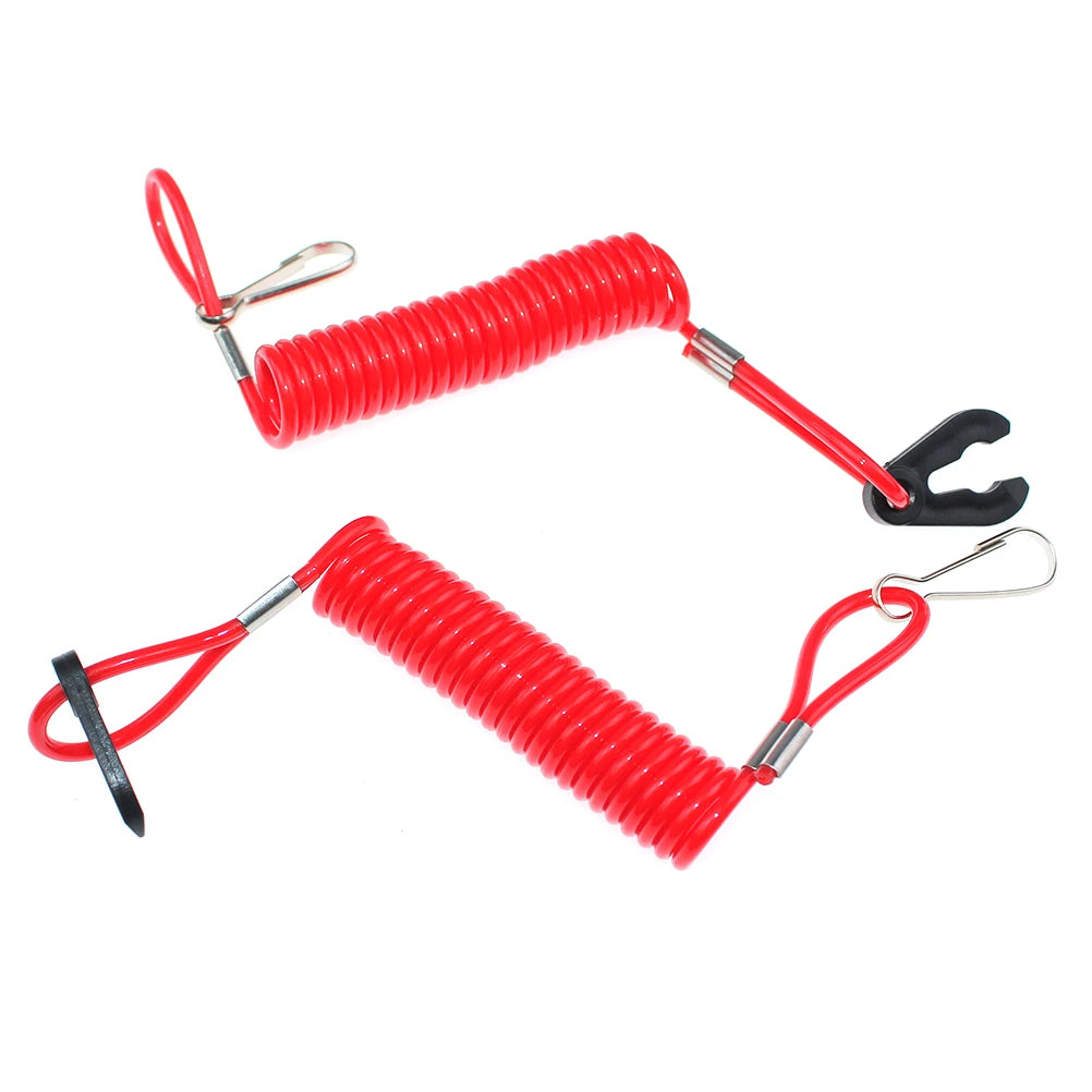 2PK Kill Safety Lanyard for Yamaha Wave Runner 6K8-82556-00-00 EW2-68348-00-00 MWV-LANCD-00-RD MWV-PROLN-YD-RD
