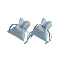 8*10cm Light Blue Luxury Microfiber Drawstring Packaging Pouch Bag Embossing Small Jewellery Bag for Jewelry Container