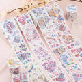 2m/Roll Water Activated Silicone Adhesive Tape Masking Perfume Glass Series Exquisite Journal Decorative Kraft Paper Loop