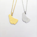 Stainless Steel Map of the Barbados Island Pendant Necklaces Barbados Maps Charm Jewelry