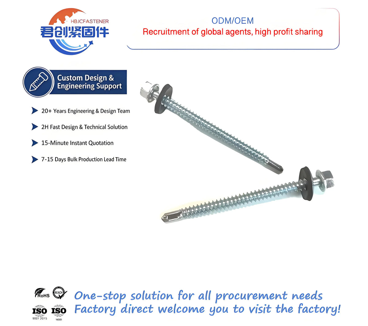 Din 7504 Hex Head Self Drilling Screws With Washer Free Sample Made Inchina