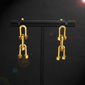 Trendy Punk Jewelry Stainless Steel U Shape Earrings 18K Gold Plated U Shape Link Drop Earrings Women