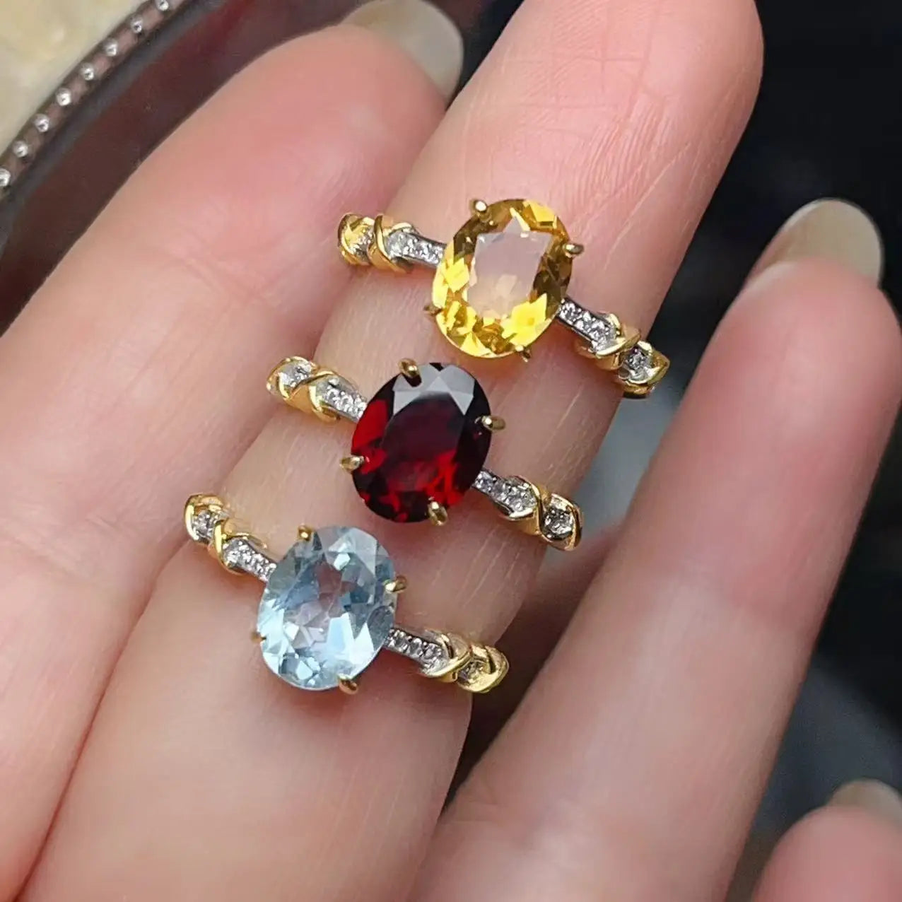 Hot Sale 925 Sterling Silver Natural Gemstone Classic Oval Cut Wedding Party Fashion Women Luxury Ring Wholesale