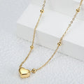 Waterproof 18K Gold Plated Stainless Steel Heart Pendant Necklaces European Ball Heart Necklaces for Women Gift