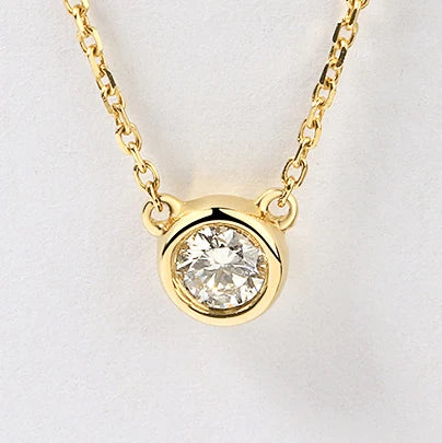 Hot Sale Summer Jewelry 18k Solid Gold Natural Diamond Fashion Simple Jewelry Necklaces