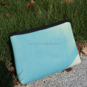Color-Changing PU+Neoprene Cosmetic Zippered Bag Fashion Style with White Indoor Letter Pattern
