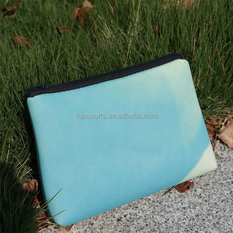 Color-Changing PU+Neoprene Cosmetic Zippered Bag Fashion Style with White Indoor Letter Pattern
