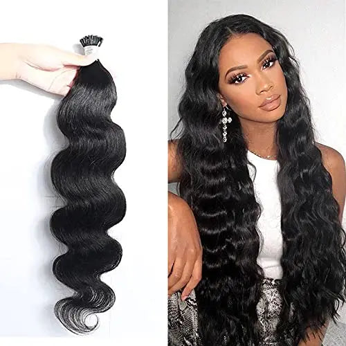 Wholesale 18 Inch Body Wave Kinky I Tip 100% Human Brazilian Remy Hair Extensions Micro Links Stick Style