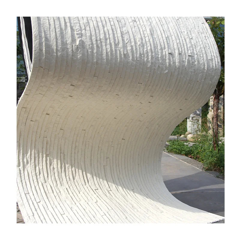 Modern European Style Fireproof Flexible Stone Veneer Sheets Waterproof Wall Panel Tile Travertine for Hotels & Villas Cladding