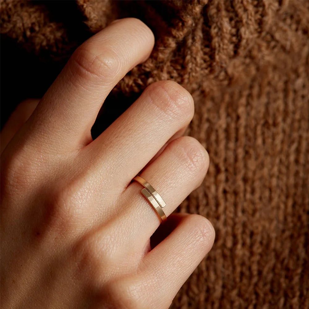 Fashion Ring Inspiration Jewelry Gift for Women "I Am Enough" Classic Engraved Rings Spiral Wrap Twist Adjustable Ring