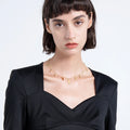 High Quality PVD 18K Gold Plated Stainless Steel Jewelry Gradient Leaves Shape Irregular Sequins Necklace P203189