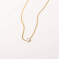 Custom logo Necklace 18k Gold Plated Snake Chain Waterdrop Zircon Necklace