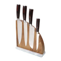 Acacia Wood Double Magnetic Knife Block with Marble Base New Design Circle Magnetic Knife Stand