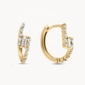 LOZRUNVE Luxury Jewelry 925 Silver Wave Cross Baguette Huggie Hoop Earring 2024