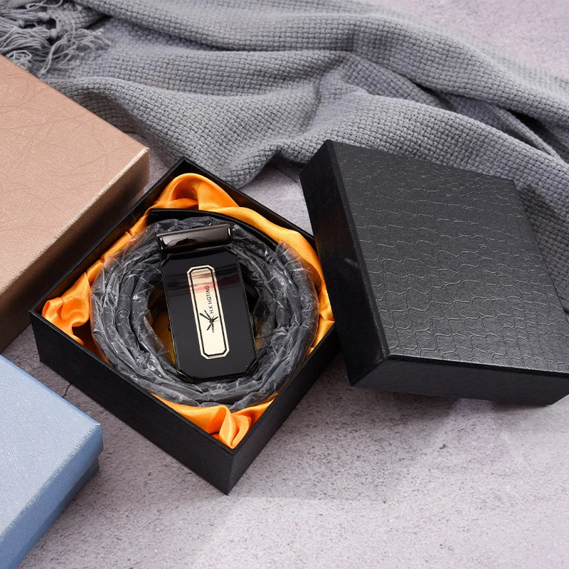 Men's Leather Belts Factory Wholesale with Custom Logo Packaging Cardboard Paper Box
