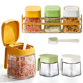High Borosilicate Glass Condiment Kitchen Storage 300ml Spice Container Sugar Salt Pepper Herbs Seasoning Jar With Spoon & Lid
