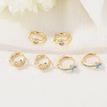 Trendy 14K Gold Plated Moon Star Huggie Hoop Earrings Small Cubic Zirconia Cartilage Earring Minimalist Jewelry for Women Gift
