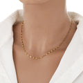 Minimalist Gold Plated Stainless Steel Lip Chain Necklace Waterproof Non-Tarnish Choker for Anniversary Jewelry Making
