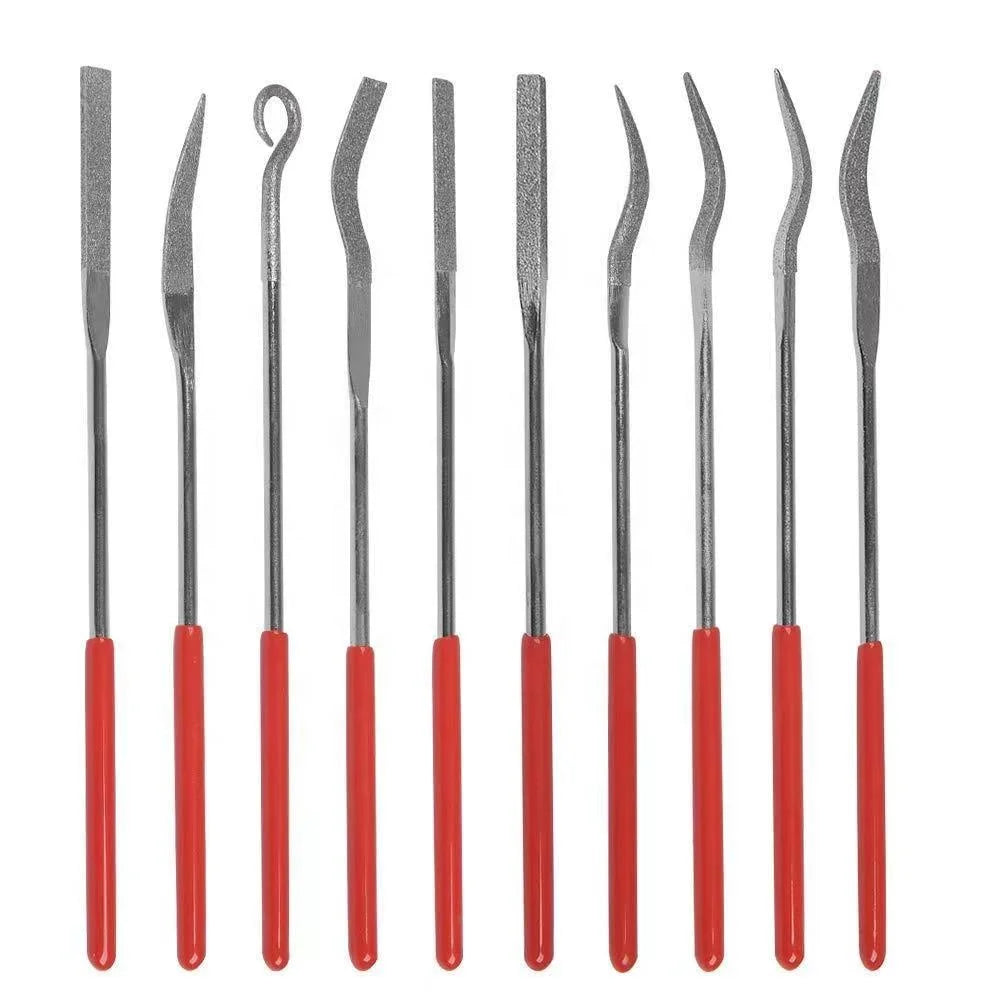 10 Pcs Wood Rasp Hand File Half Round Flat & Needle Files Wood Filing Set for Woodworking Tool