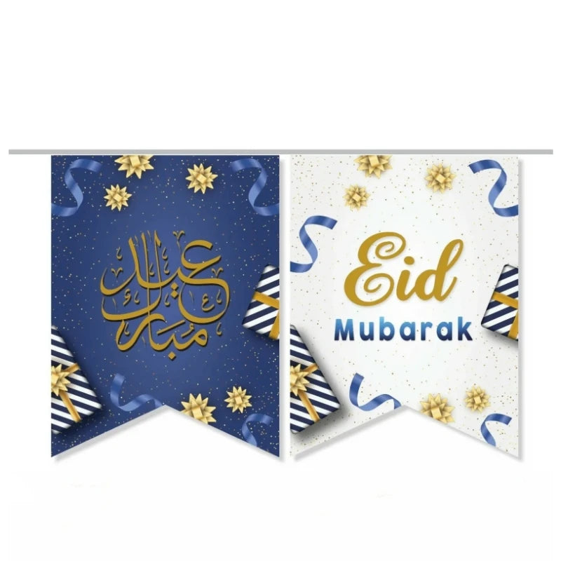 Eid Mubarak Islamic Muslim Ramadan Decorations for Home Eid Mubarak Paper Banner for Eid Decorations