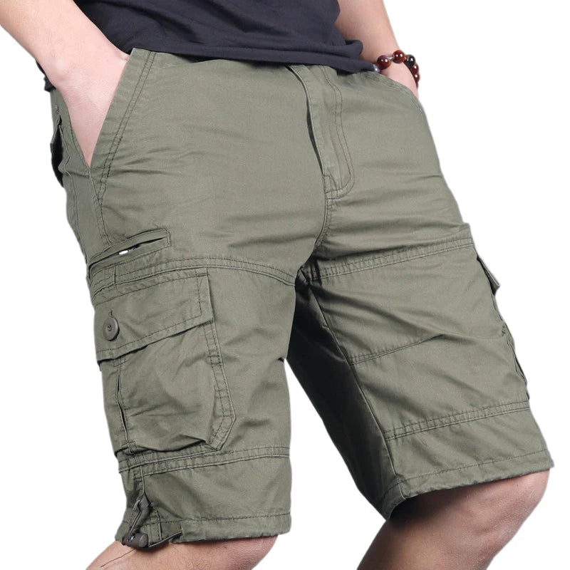 Men Multi Pockets Casual Cotton Short Pants Tactical Cargo Pant for Hunting Trekking Hiking Climbing Short Trousers