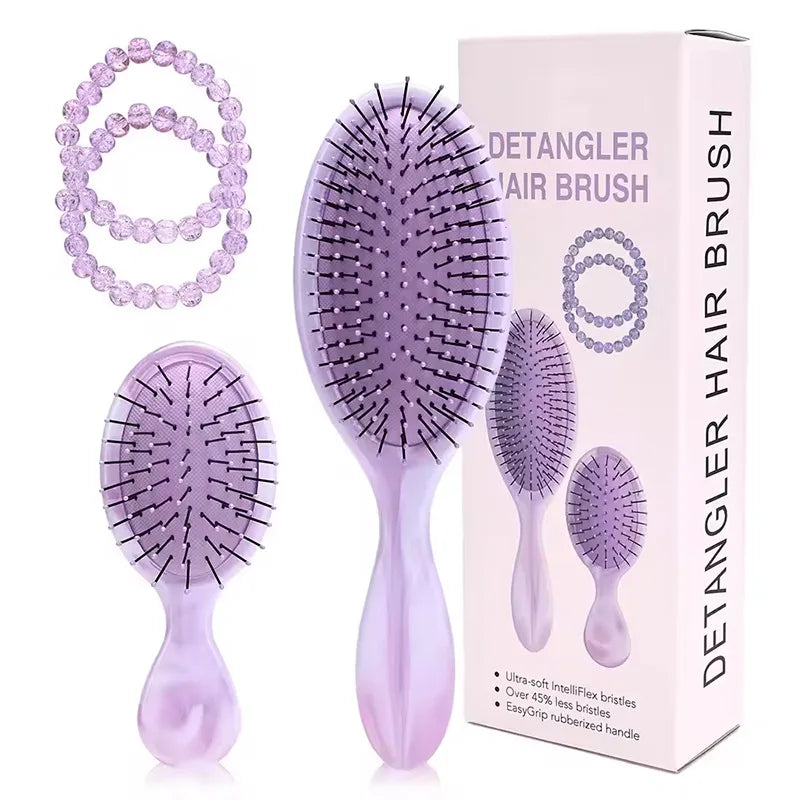 4pcs Gift Set for 2pcs Detangling Hair Brush Massage Scalp Comb and 2pcs Hair Tie Christmas Present New Year Gift Delivery Soon