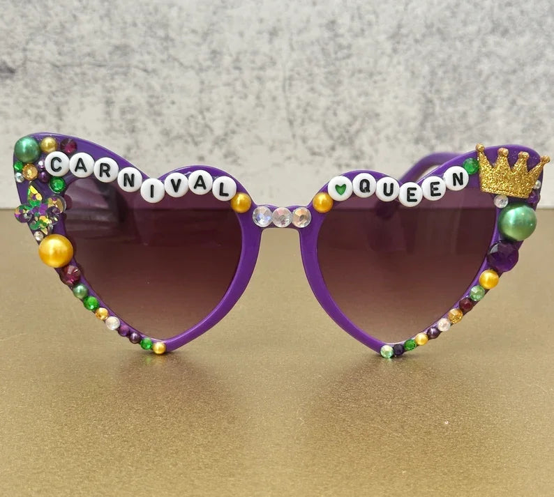 Mardi Gras Glasses Decor Mardi Gras Parade Sunglasses Carnival Queen Sunglasses Decor