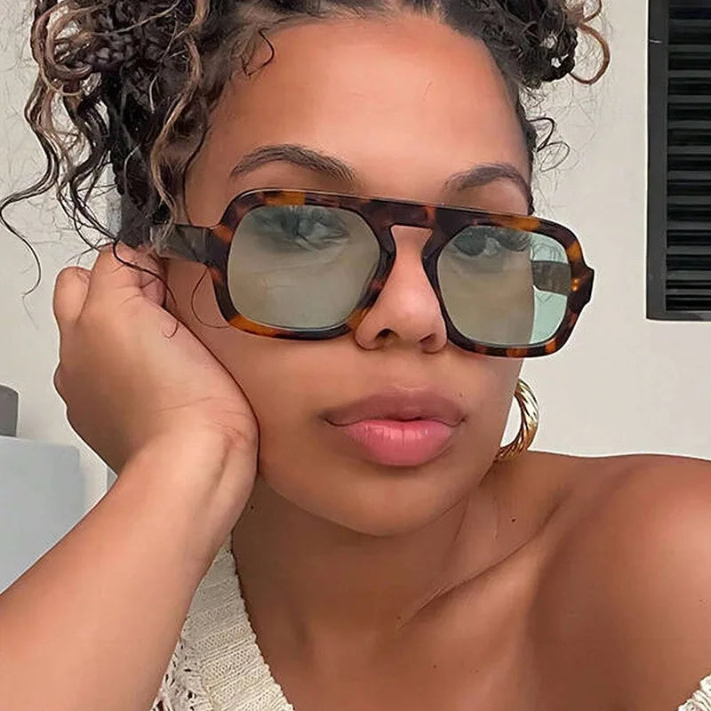 2025 Hot Selling Square Large Frame Sunglasses Ins Personality Retro Vintage Oversized Sunglasses