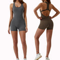 New Gym Women Fitness Yoga Solid Color One Piece Workout Jumpsuit Bodycon Plus Size Jumpsuits