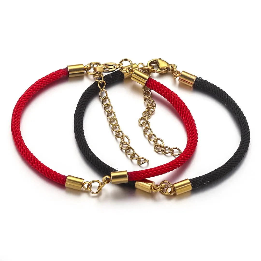 Nautical Bracelet Stainless Steel Black Red Braided Rope Bracelet for Diy Bracelet Jewelry Making